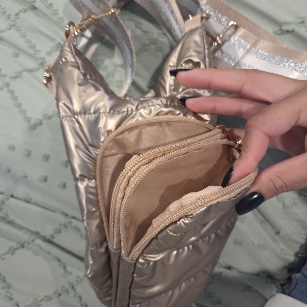 Chic Gold Convertible Backpack - Picture 4 of 5